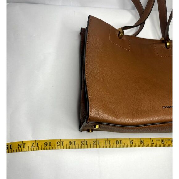 Etienne Aigner Colette Pebble Leather Shoulder Bag Toffee Dual Compartment - Picture 9 of 10